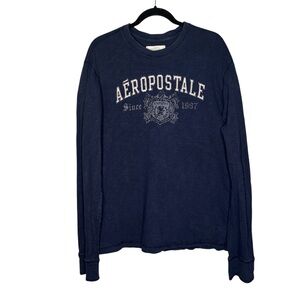 Aeropostale Men’s Embroidered Graphic Blue T-Shirt Large